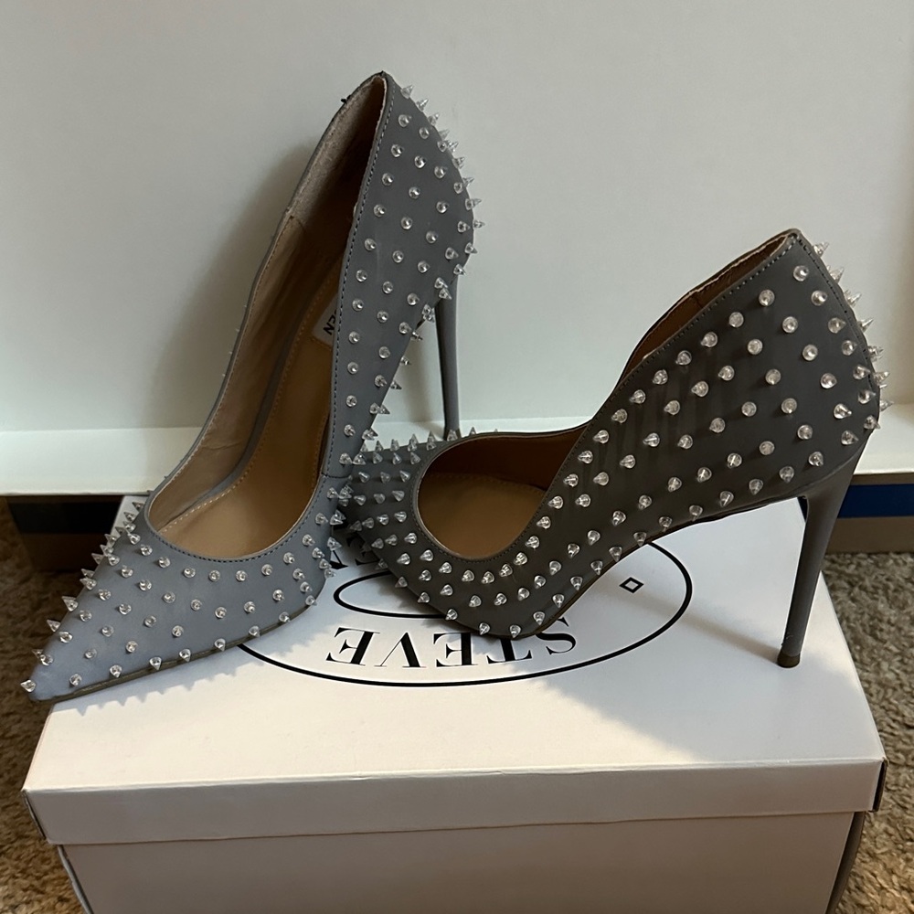 Steve Madden Silver Studded Heels